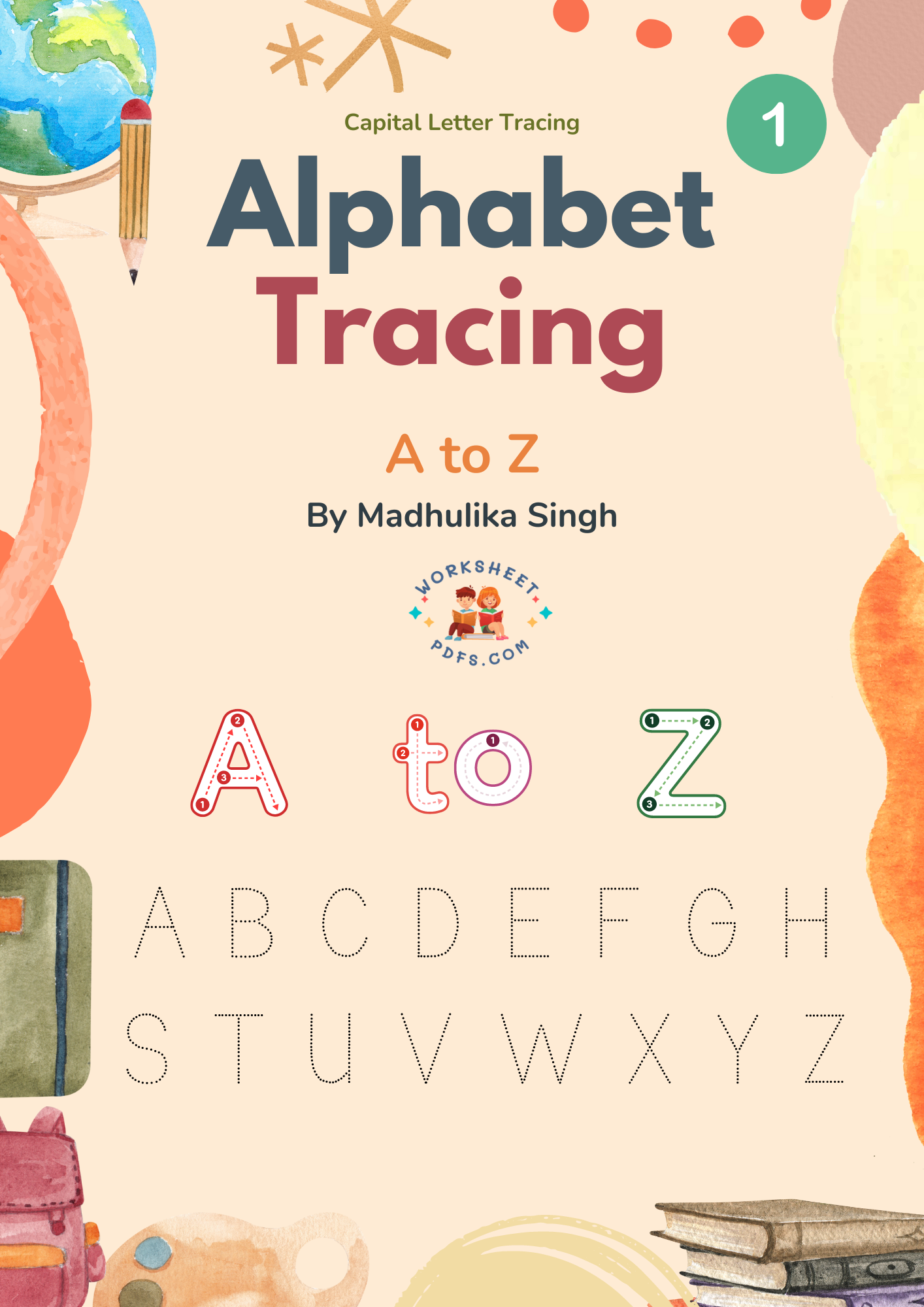 A to Z  Capital letter tracing worksheets pdf