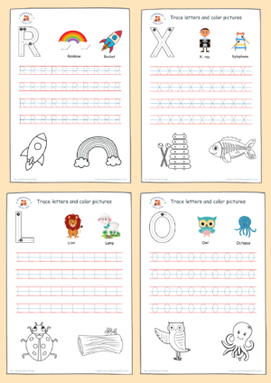 A to Z Capital Letter Tracing worksheets