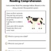 Farm Animals Reading Comprehension English Worksheet