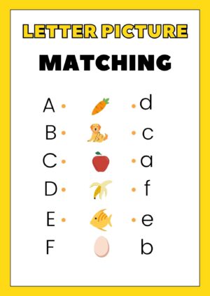 Letter picture matching worksheets