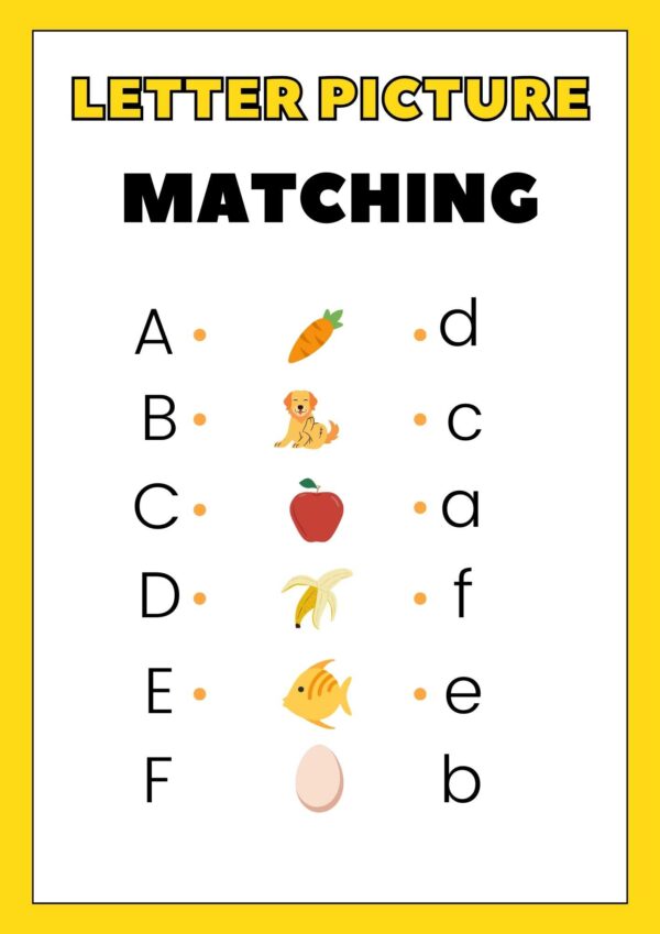 Letter picture matching worksheets