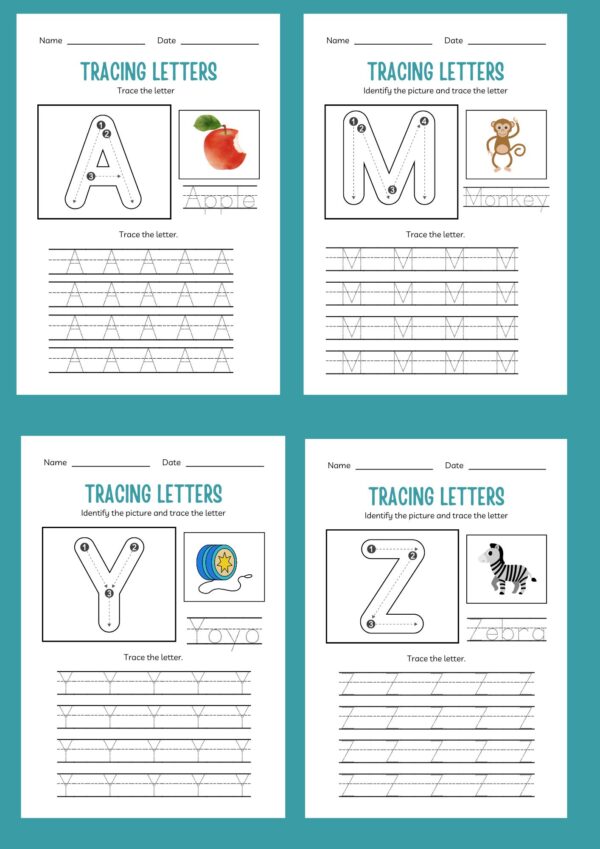 Letter tracing a to z