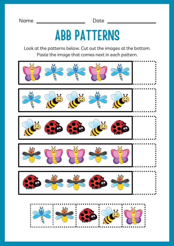 Patterns Worksheet for class 1