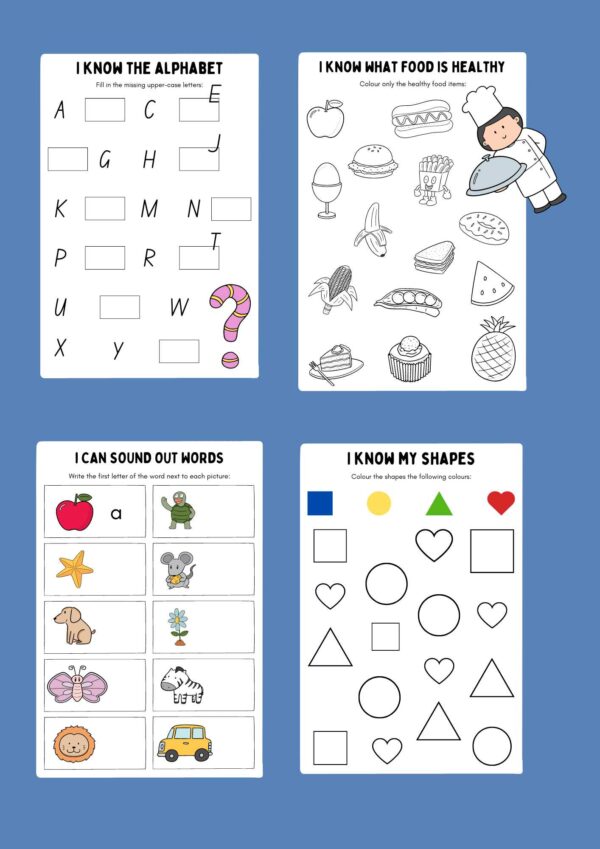 Preschool learning sheets