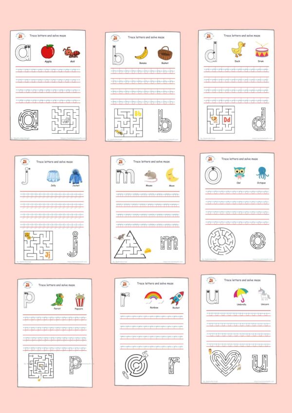 alphabet tracing worksheet