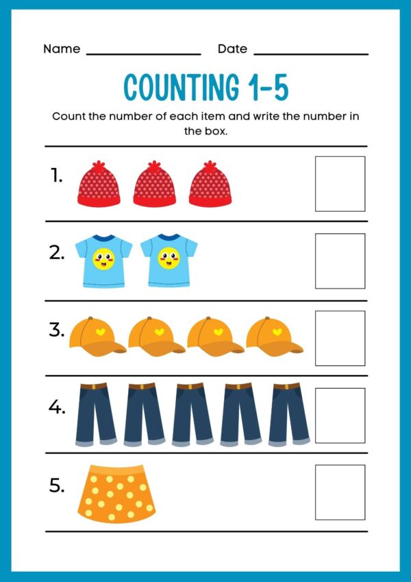 counting worksheets 1 -20