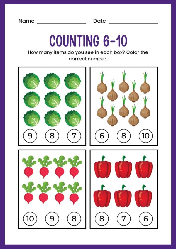 counting worksheets Kindergarten