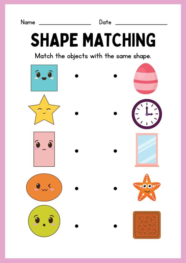 match the shapes worksheet