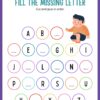 missing letter worksheet