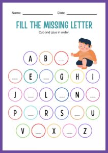 missing letter worksheet