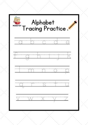 a to z small letter tracing